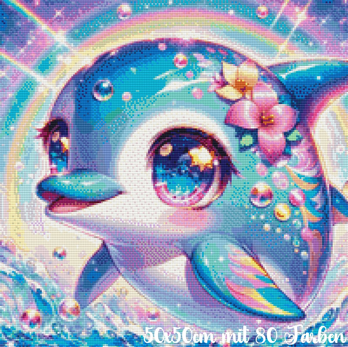 Little Baby Dolphin swim - Lucky Soul Diamonds
