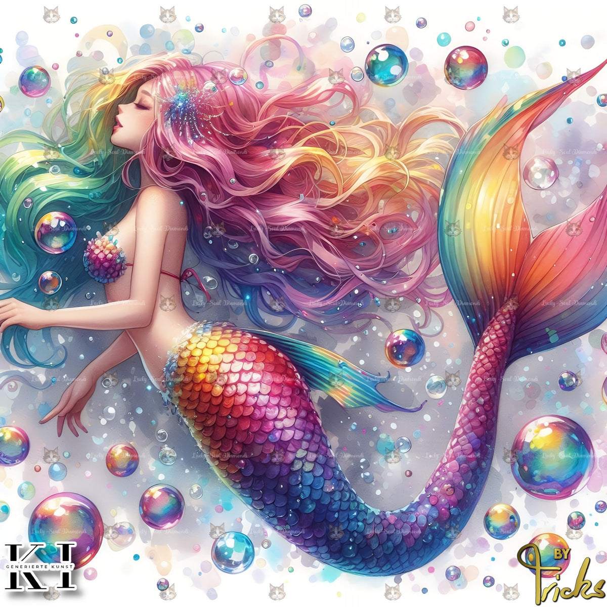 Rainbow Mermaid - Lucky Soul Diamonds