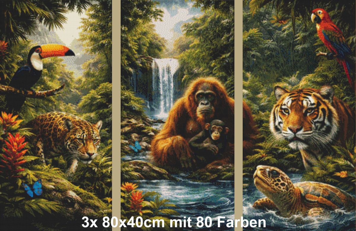 Dschungeltrilogie - Triptychon - auch einzeln