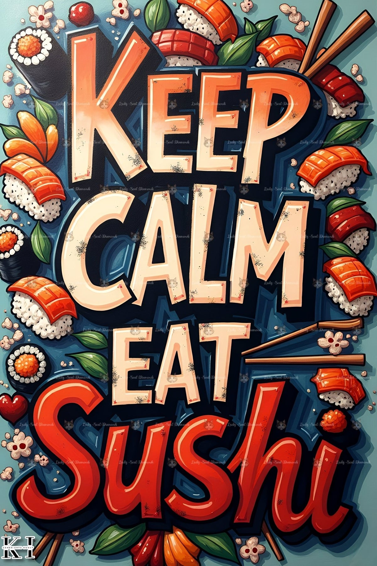 Keep calm eat Sushi - Lucky Soul Diamonds