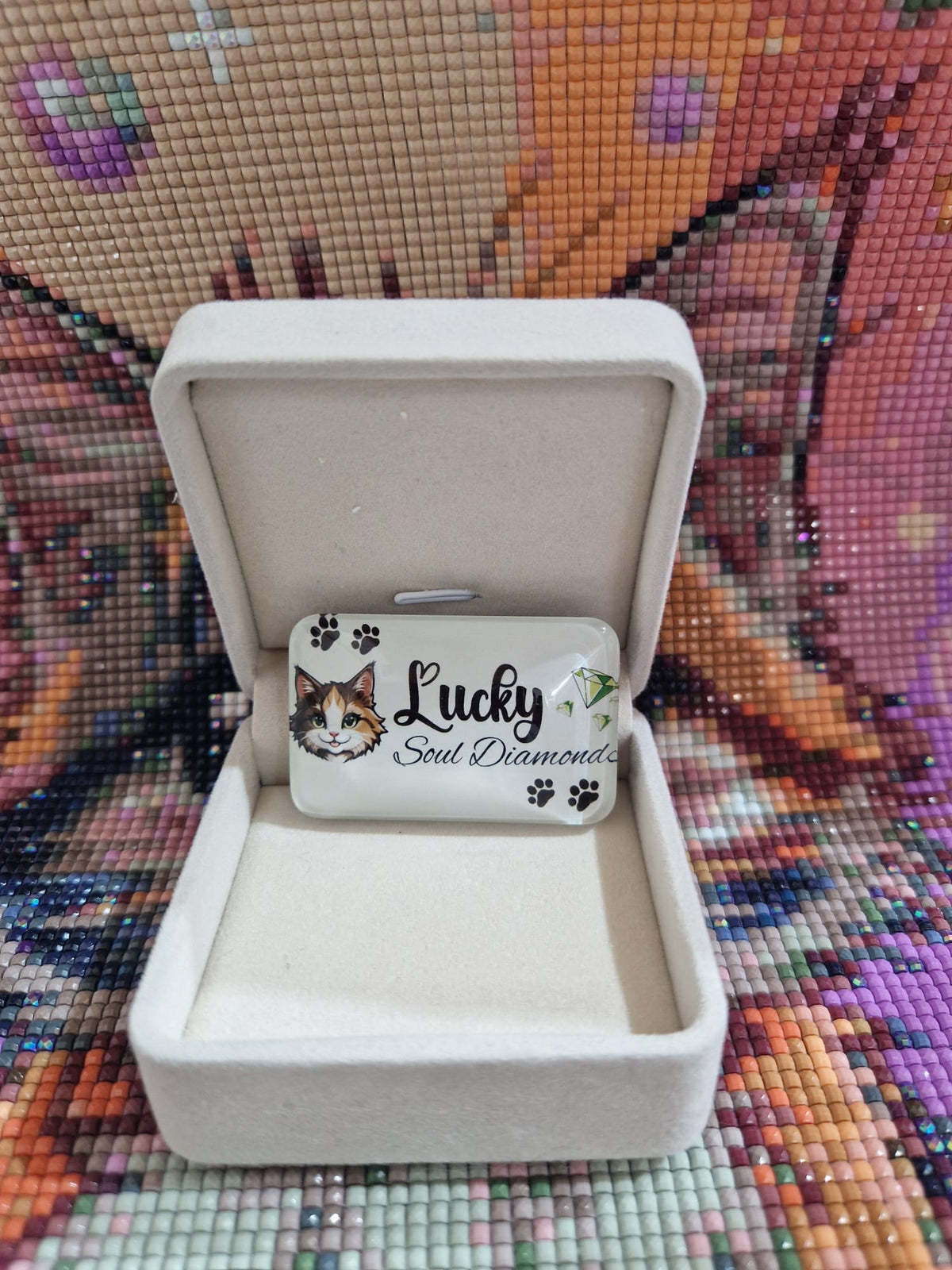Cover Minder "Lucky Soul Diamonds" mit Glas & Magnet - Lucky Soul Diamonds