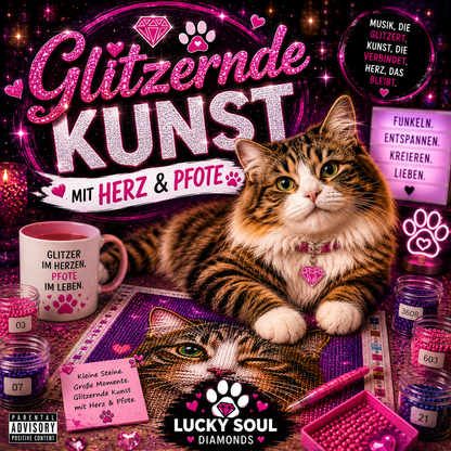 Lucky Soul Diamonds Musik Album | Glitzernde Kunst mit Herz & Pfote | Digital Deluxe Album
