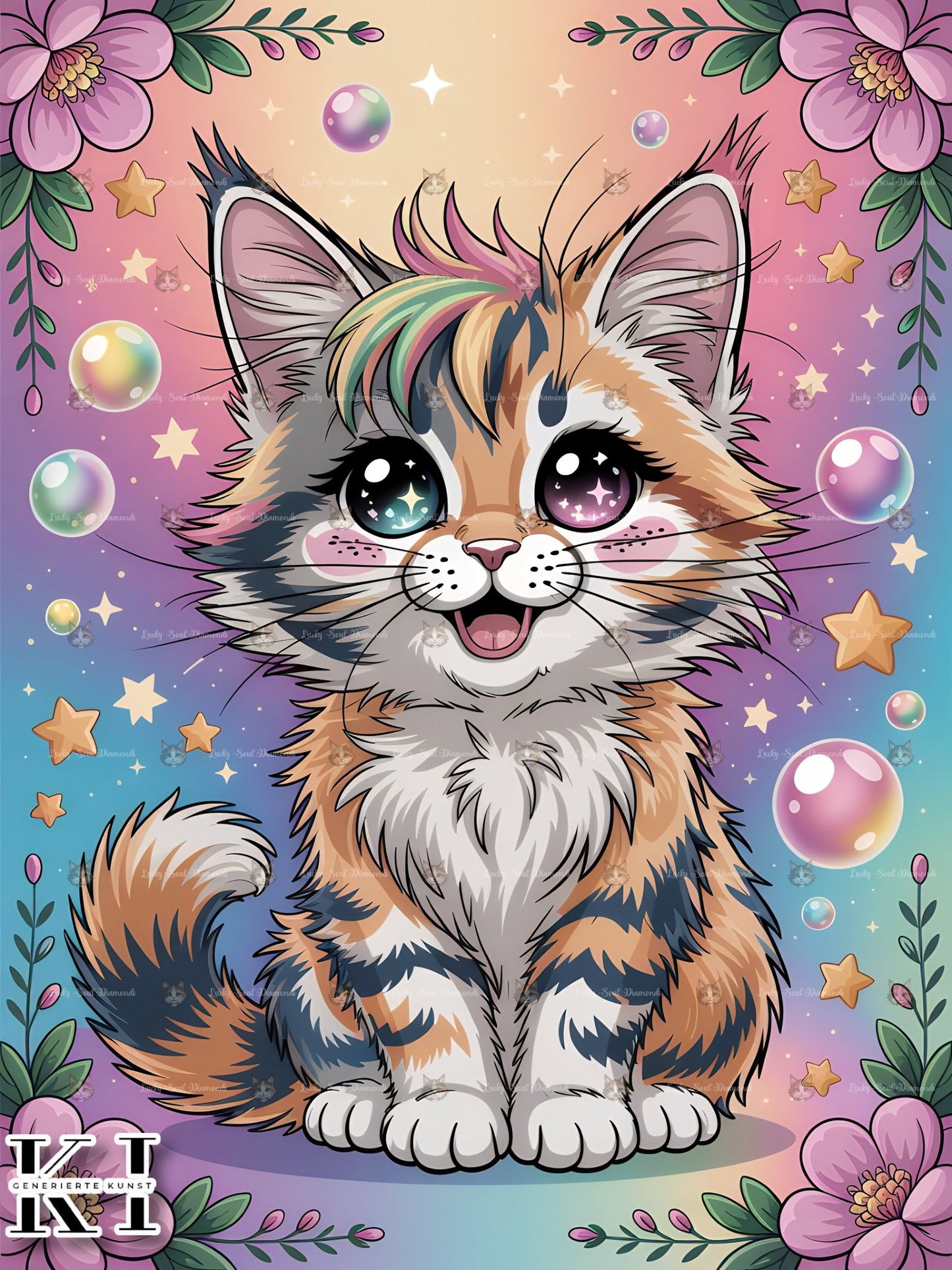 Liebevolle Katze - Lucky Soul Diamonds