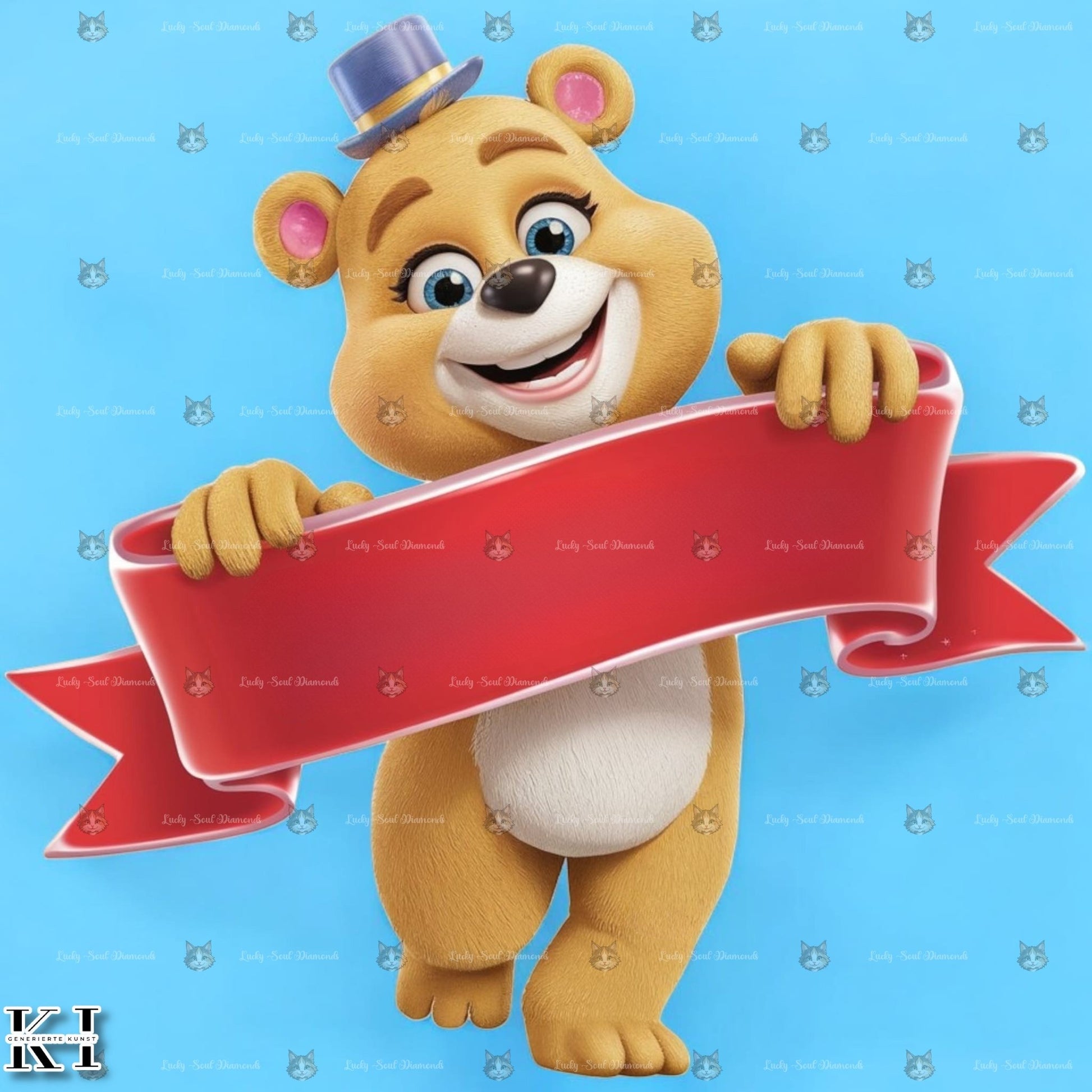 Blaues Namens Glücksbärchen - Lucky Soul Diamonds