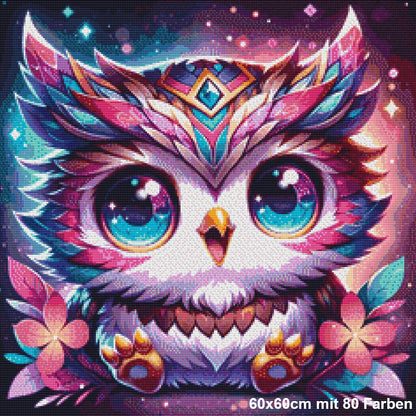 Little Baby Owl sitting - Lucky Soul Diamonds