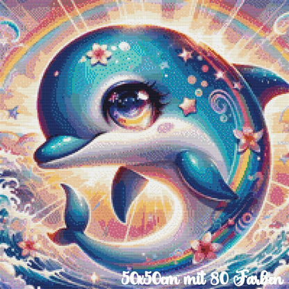 Little Baby Dolphin jump - Lucky Soul Diamonds