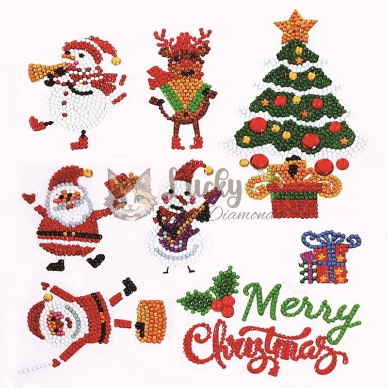 Diamond Painting Stickerset „Christmas Sparkle“ – 8er Weihnachtsmotive - Lucky Soul Diamonds