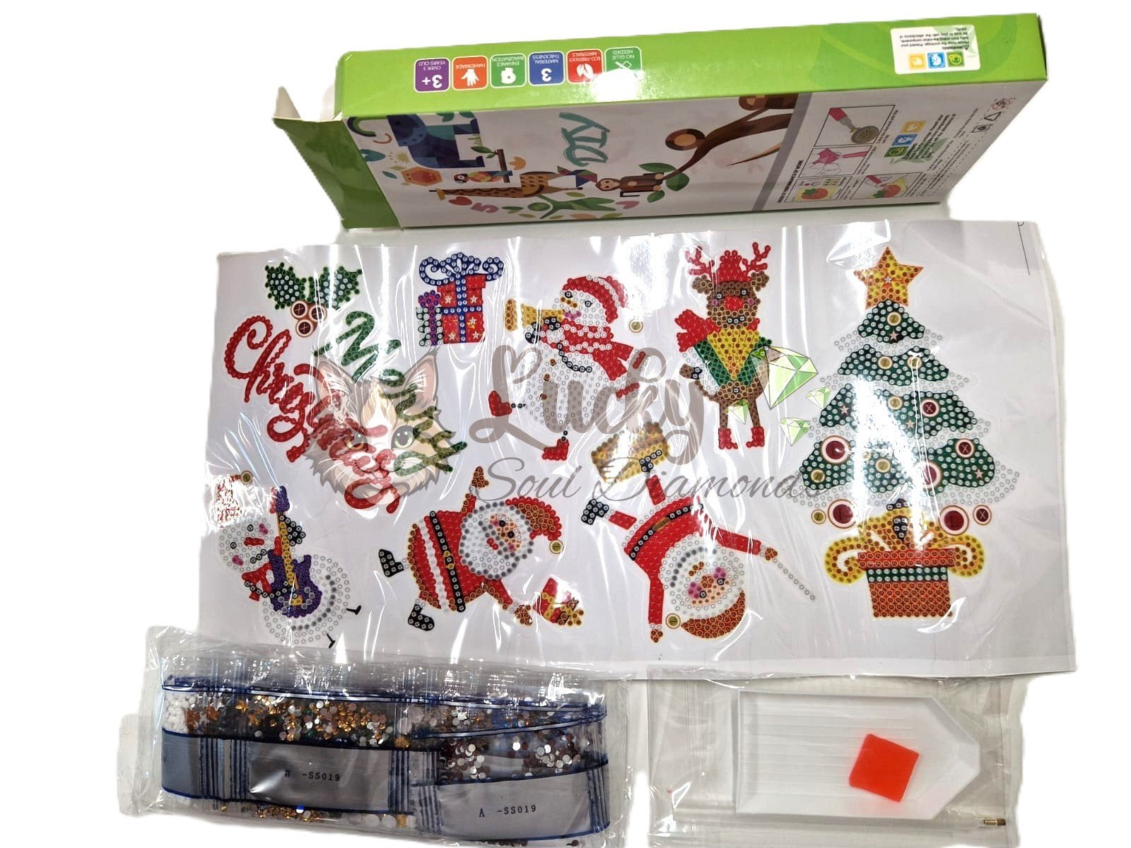 Diamond Painting Stickerset „Christmas Sparkle“ – 8er Weihnachtsmotive - Lucky Soul Diamonds