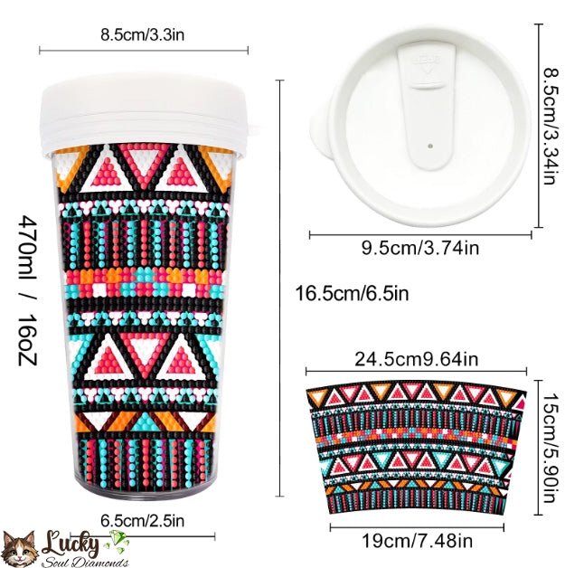 Diamond Painting Becher "Tomahawk" 470ml - Lucky Soul Diamonds