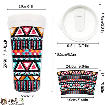 Diamond Painting Becher "Tomahawk" 470ml - Lucky Soul Diamonds