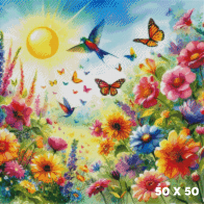 Blumenwiese im Sommer - BB Fresh Diamond Art