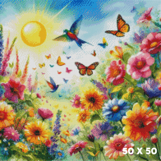 Blumenwiese im Sommer - BB Fresh Diamond Art