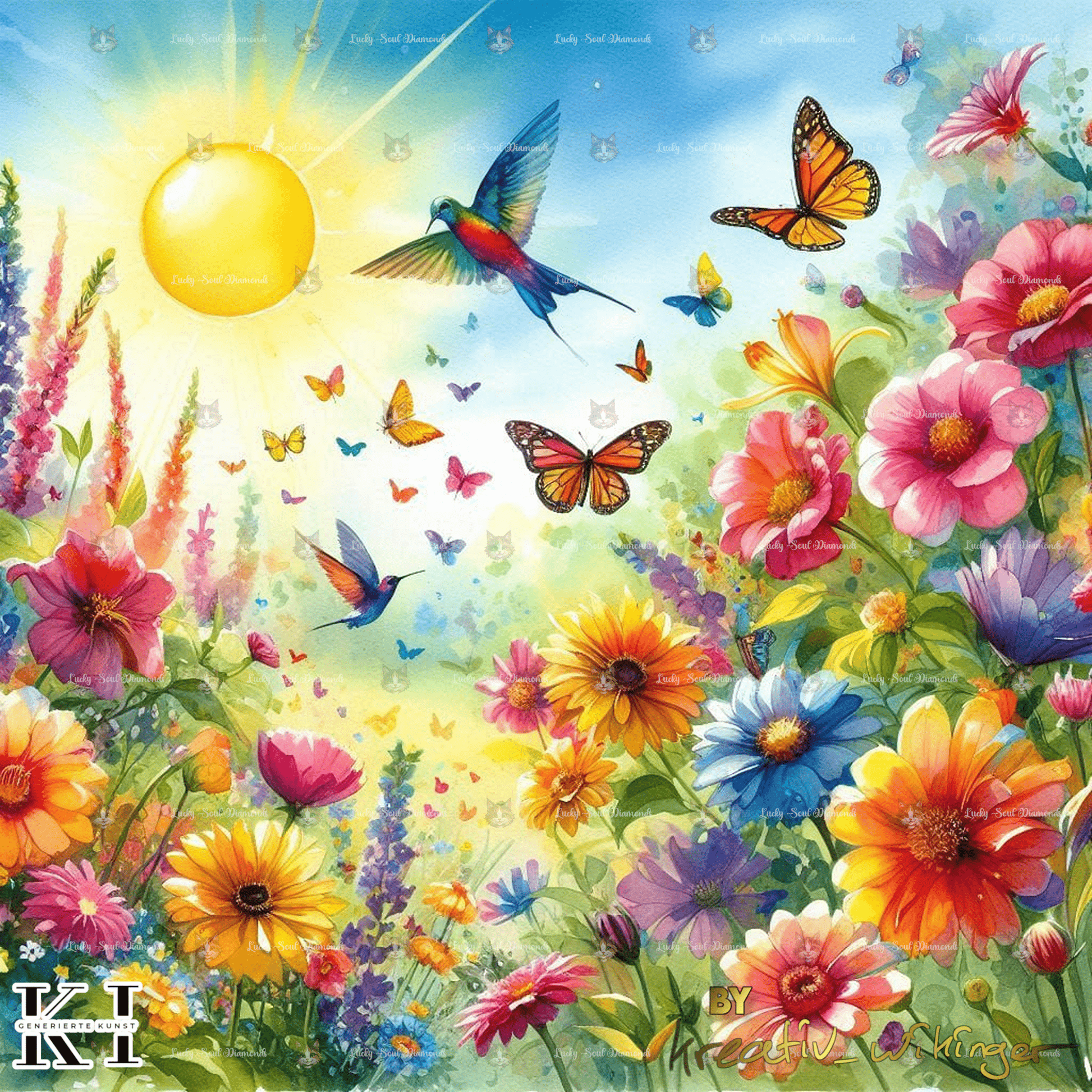 Blumenwiese im Sommer - BB Fresh Diamond Art