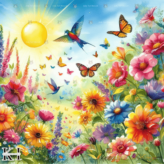 Blumenwiese im Sommer - BB Fresh Diamond Art