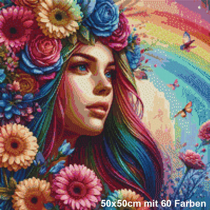Rainbow Flower Girl - Lucky Soul Diamonds