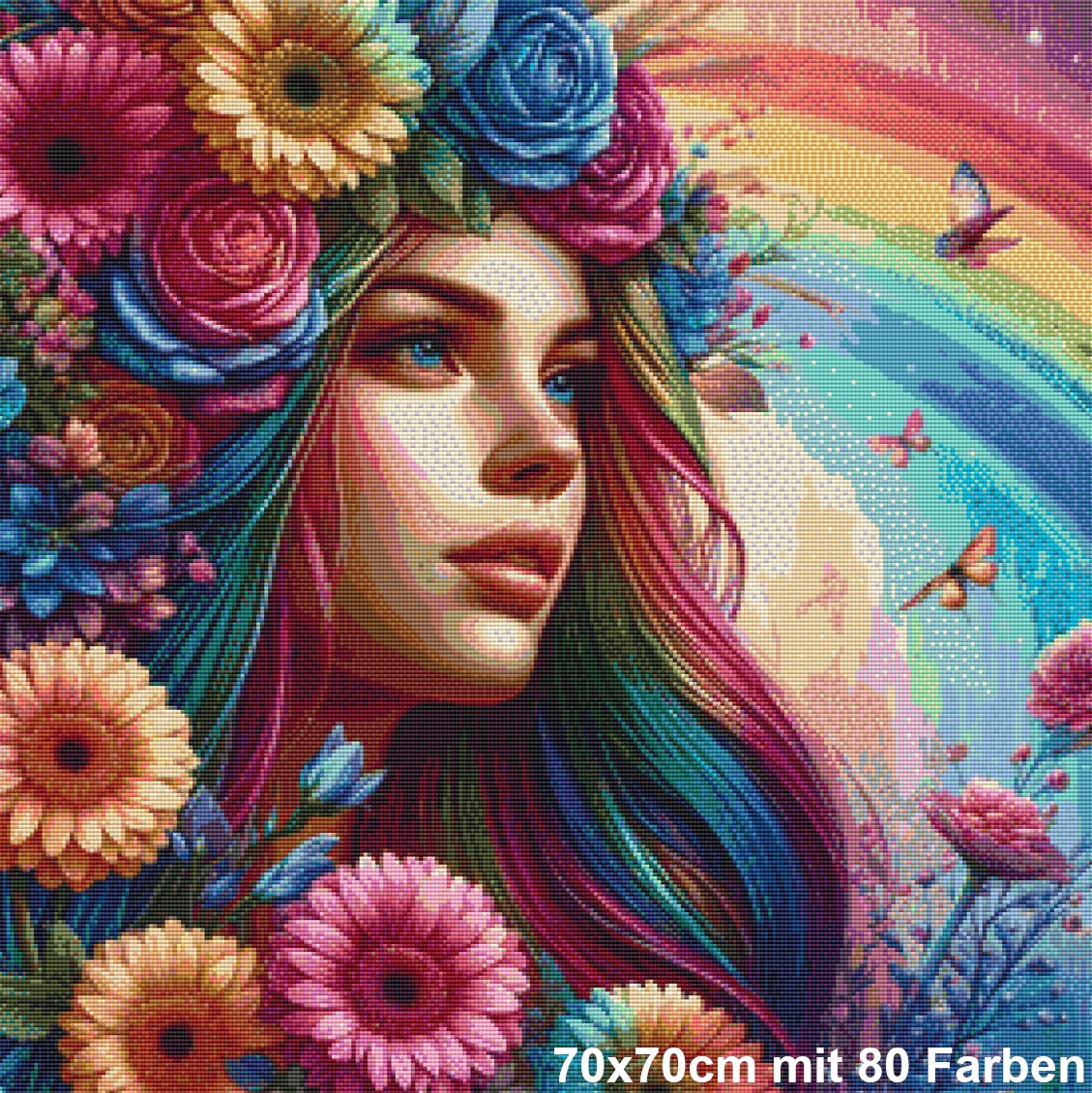 Rainbow Flower Girl - Lucky Soul Diamonds