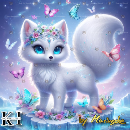 Snow Bloom Fox - Lucky Soul Diamonds