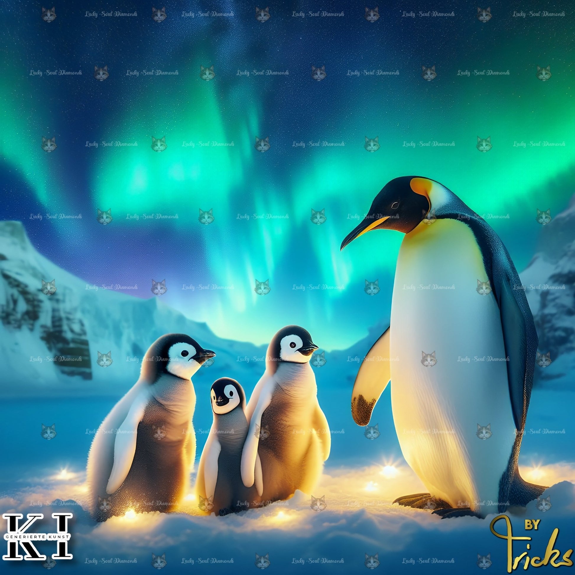 Polar Penguin Night - Lucky Soul Diamonds