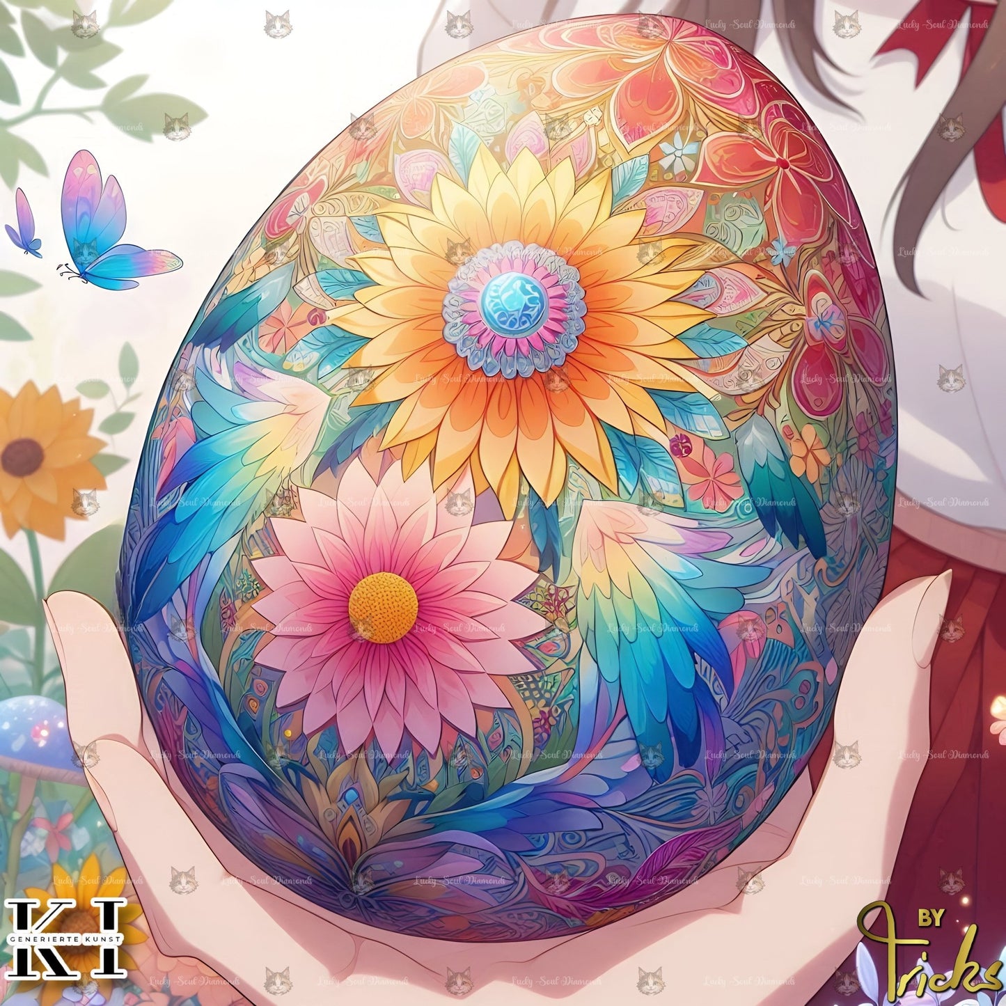 Osterei mit Blumen - Lucky Soul Diamonds