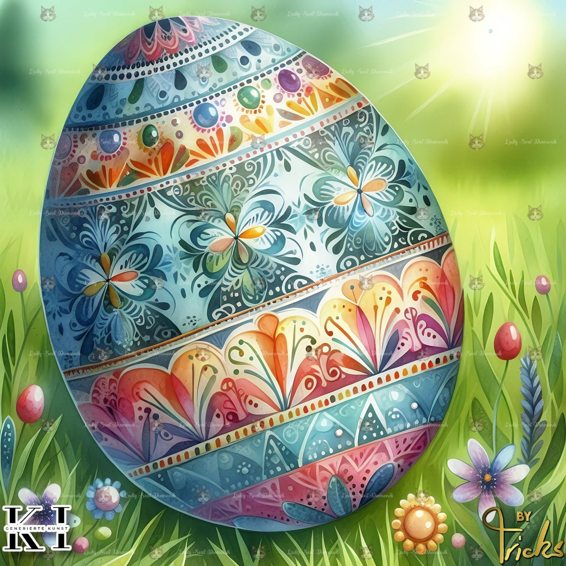 Osterei mit Ornamenten - Lucky Soul Diamonds