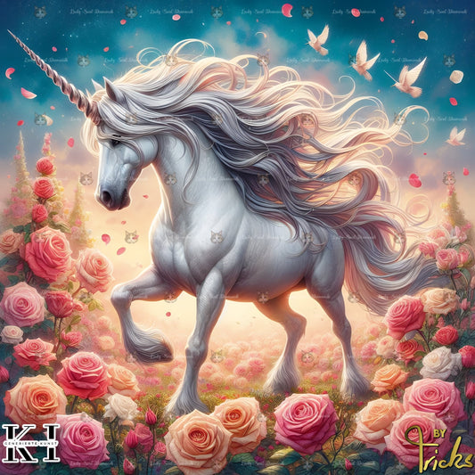 Einhorn im Licht der Rosen - Lucky Soul Diamonds