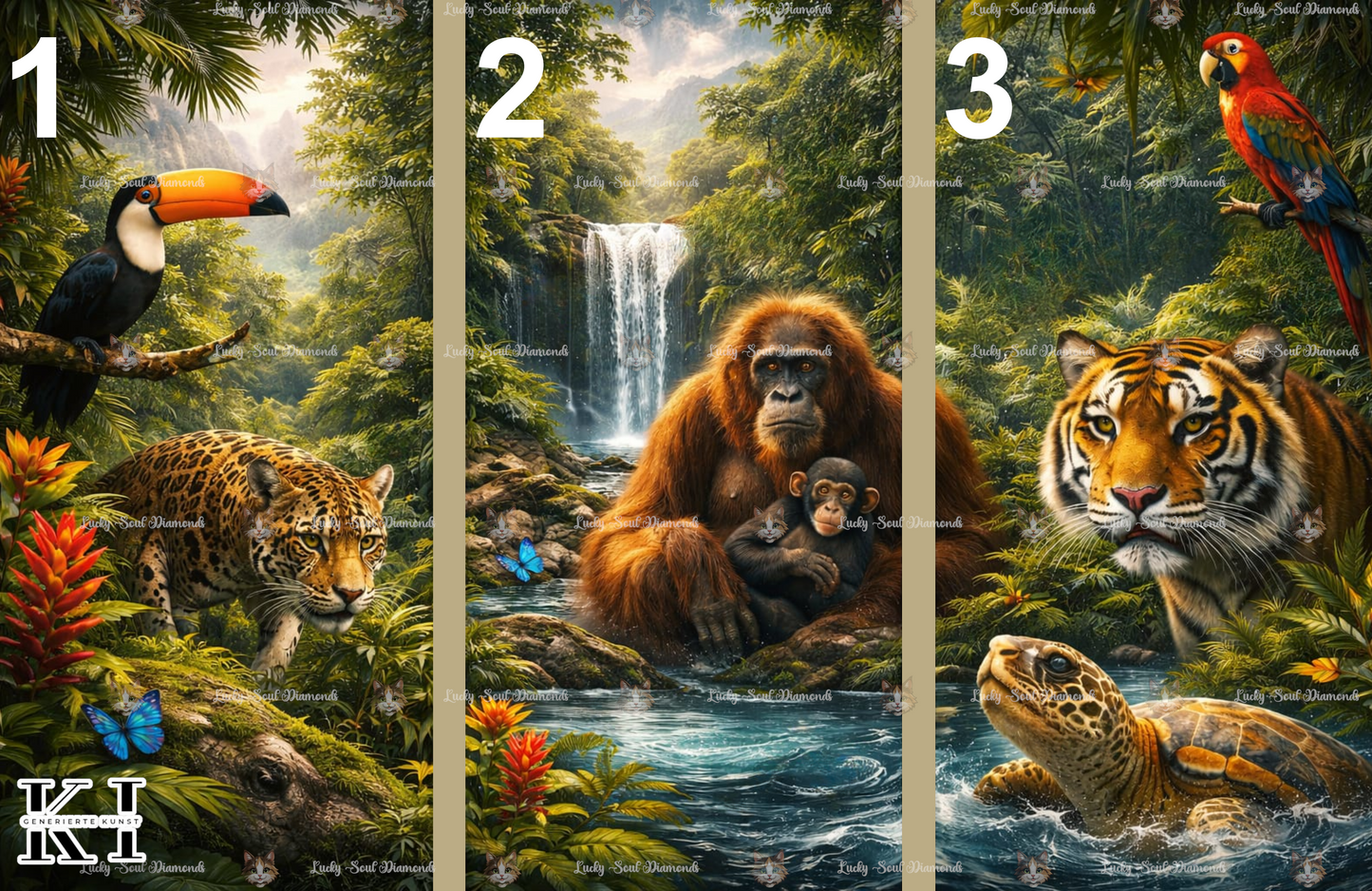 Dschungeltrilogie - Triptychon - auch einzeln