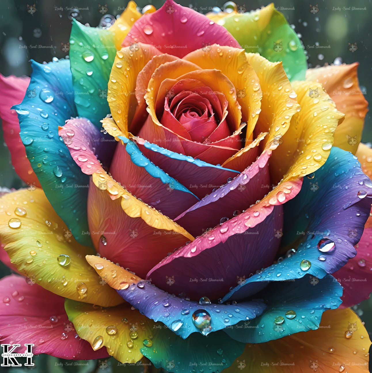 Regenbogen Rose - Lucky Soul Diamonds