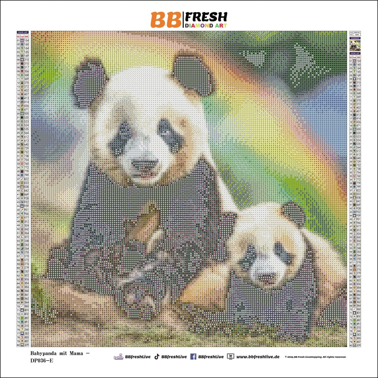 Geborgen im Bambusland - BB Fresh Diamond Art