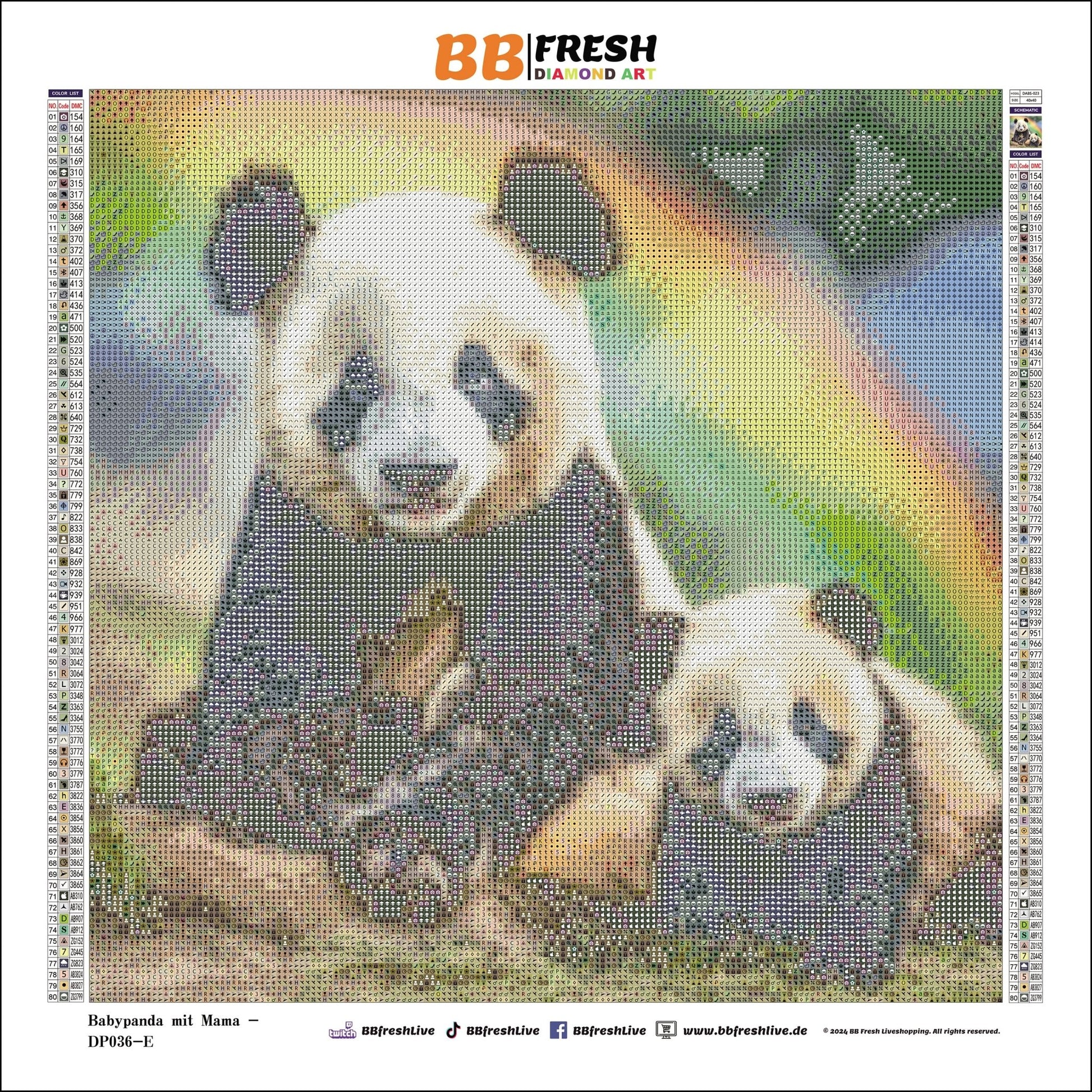 Geborgen im Bambusland - BB Fresh Diamond Art