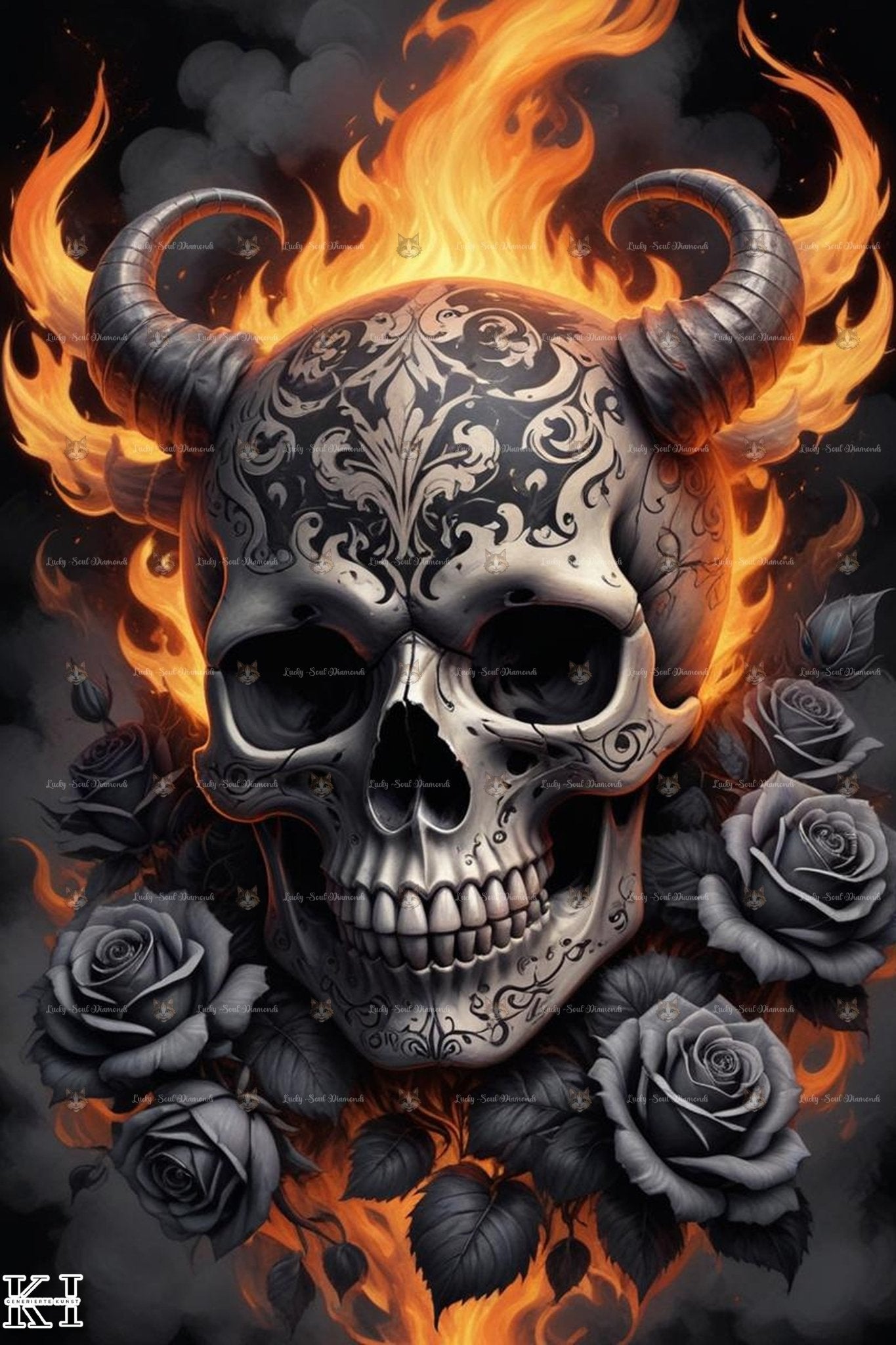 Flames & Bones - Lucky Soul Diamonds