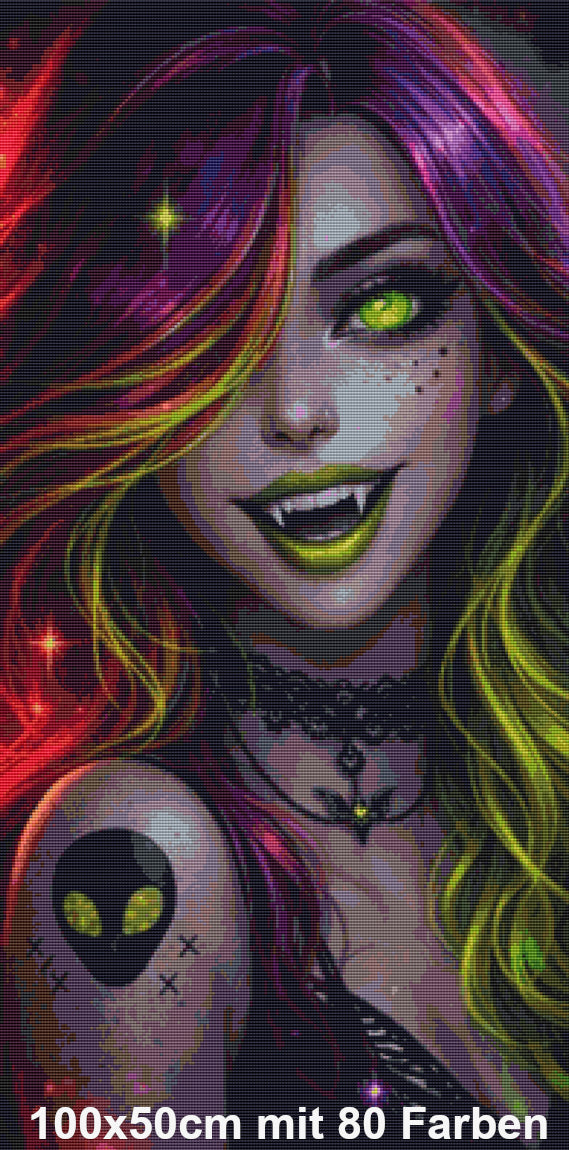 Neon Moon Vampire Girl