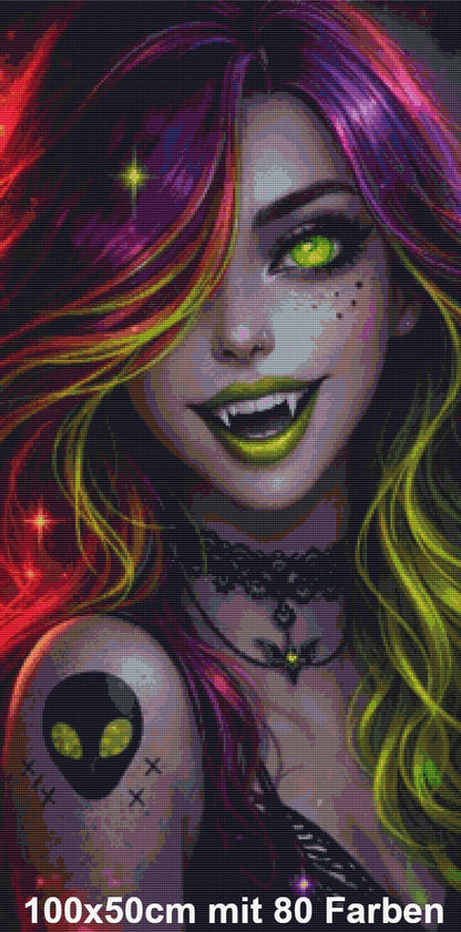 Neon Moon Vampire Girl