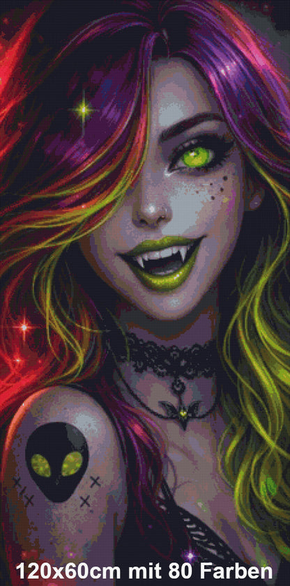 Neon Moon Vampire Girl