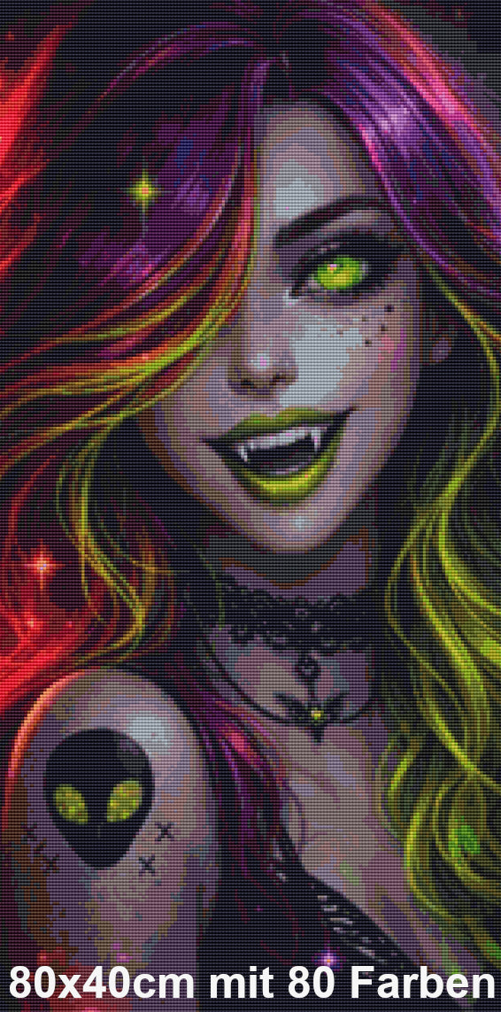 Neon Moon Vampire Girl