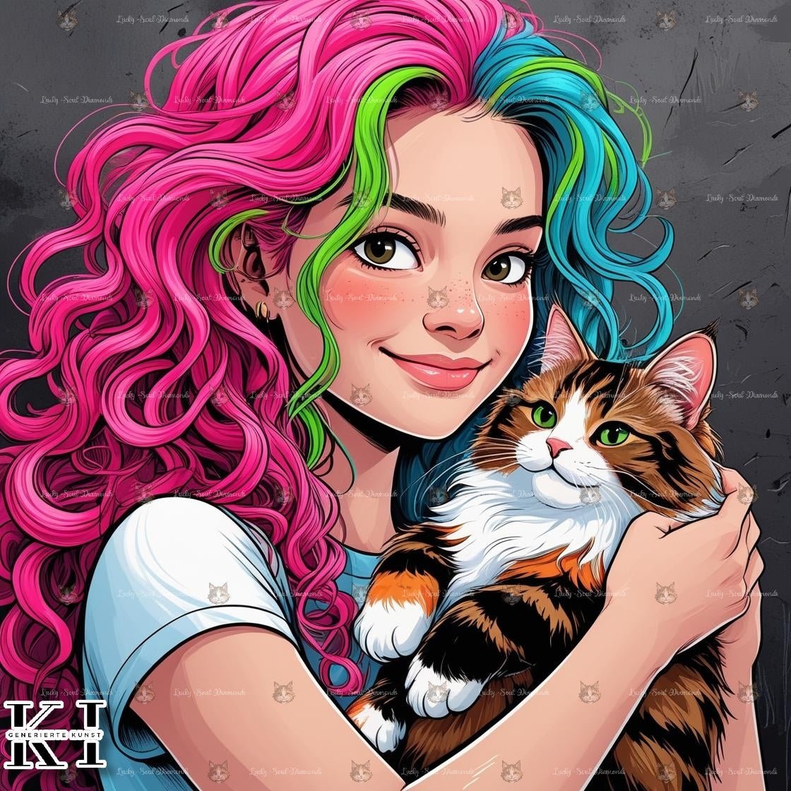 Neon Curls & Soft Purrs - Lucky Soul Diamonds