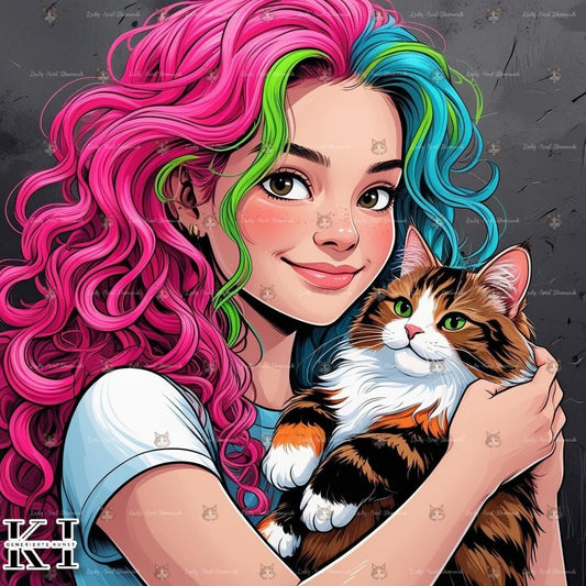 Neon Curls & Soft Purrs - Lucky Soul Diamonds