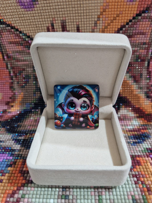 Cover Minder "Naschender Vampir by Anubis" mit Glas & Magnet - Lucky Soul Diamonds