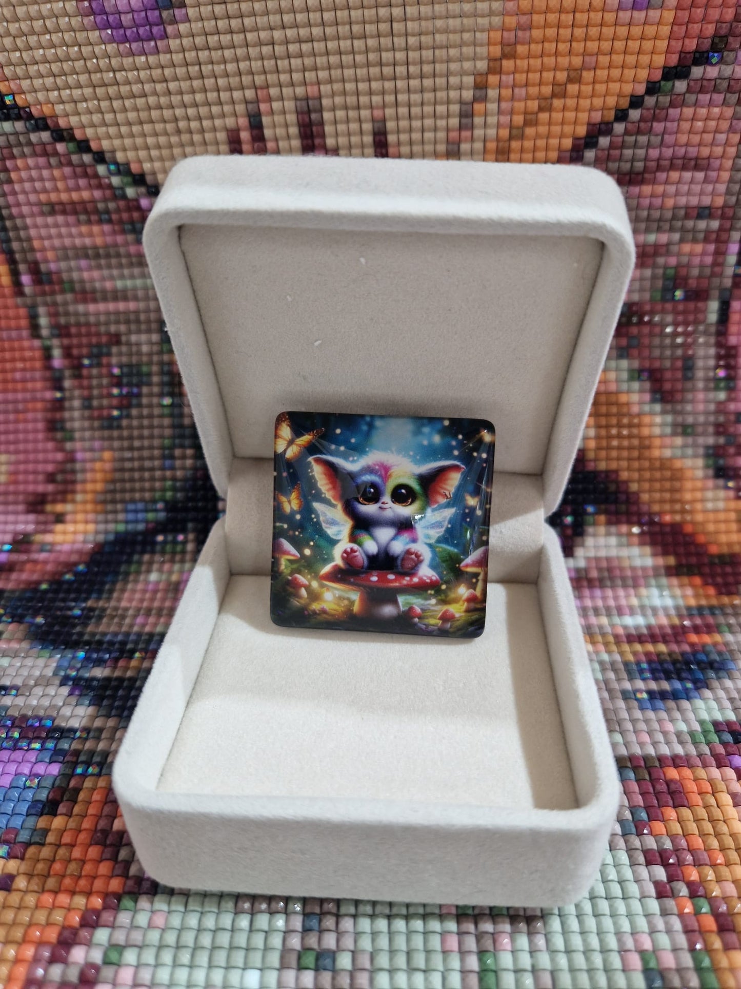 Cover Minder "Marlin in the woods by Marinsche" mit Glas & Magnet - Lucky Soul Diamonds