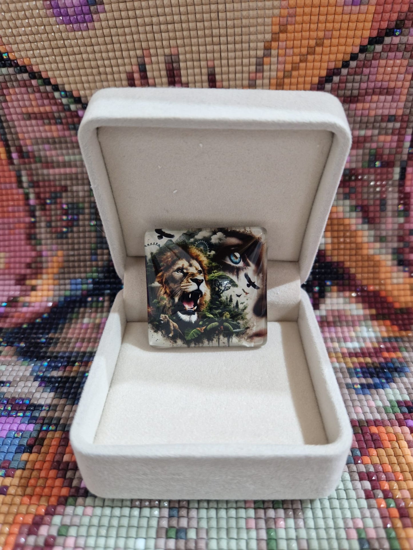 Cover Minder "Humans and Nature by Marinsche" mit Glas & Magnet - Lucky Soul Diamonds