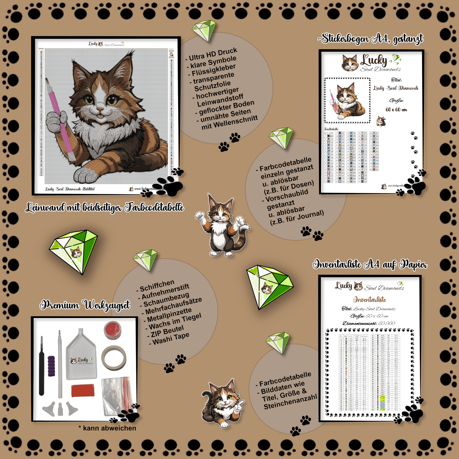 Lieferübersicht des Sets