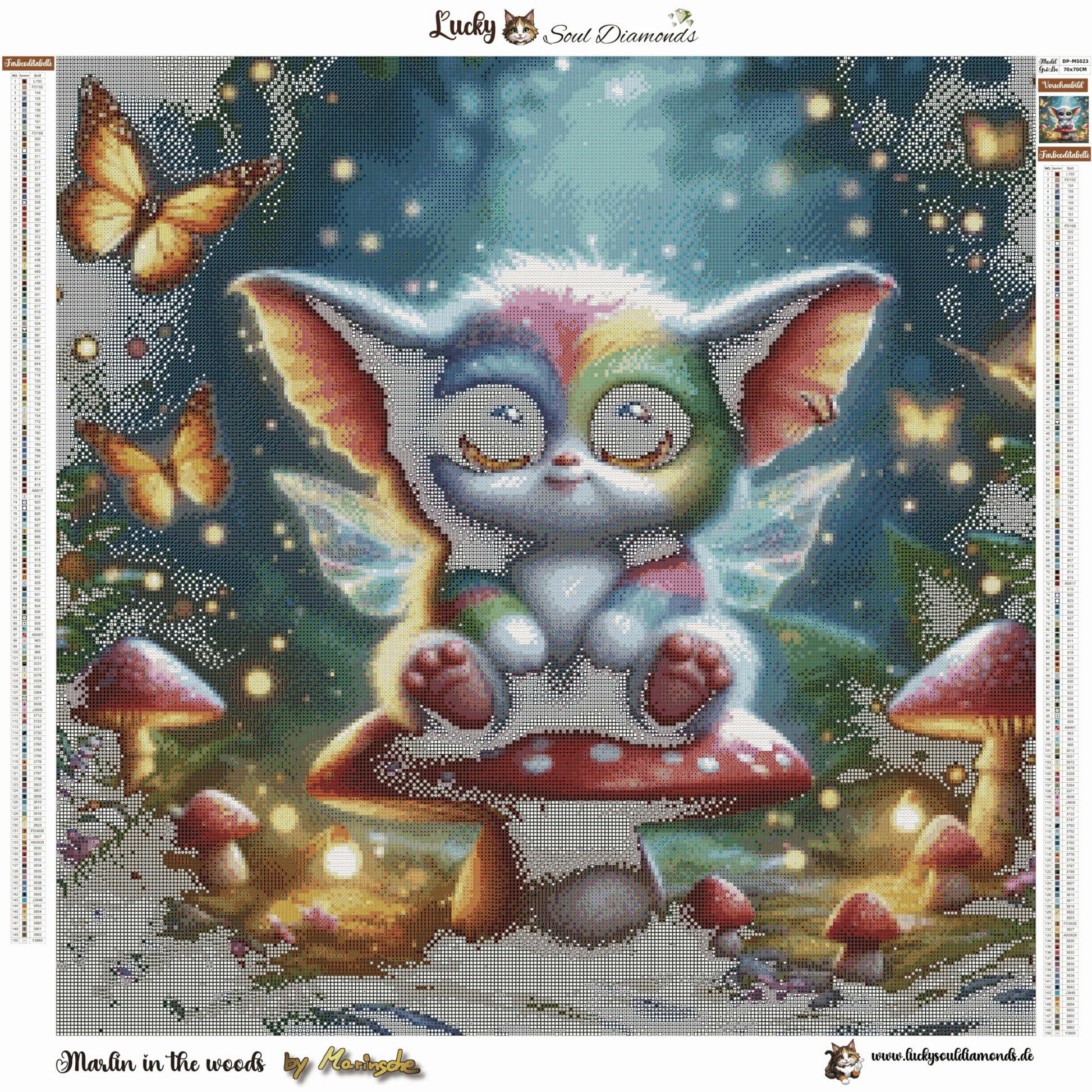 Marlin in the Woods 70x70cm - 150 Farben - Lucky Soul Diamonds
