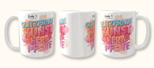 Tasse "Glitzernde Kunst mit Herz & Pfote - Lucky Soul Diamonds