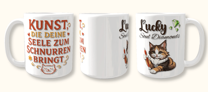 Tasse "Kunst die deine Seele zum schnurren bringt" - Lucky Soul Diamonds
