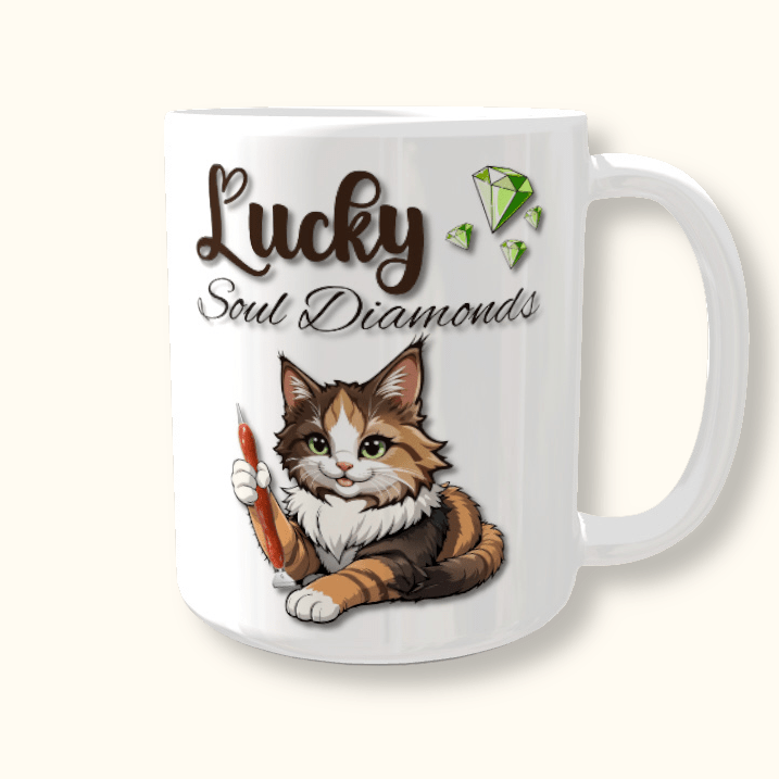 Tasse "Kunst die deine Seele zum schnurren bringt" - Lucky Soul Diamonds