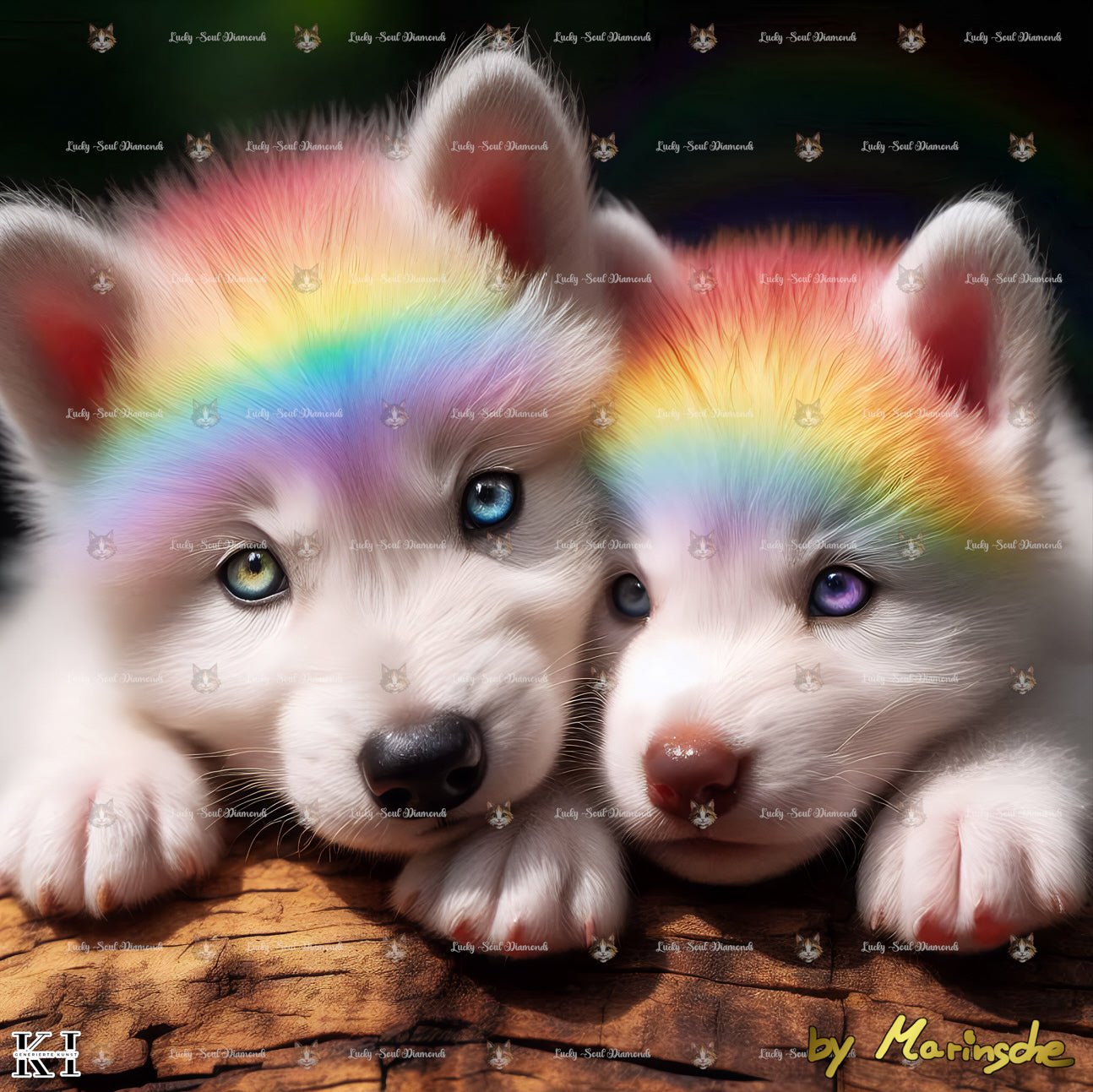 Rainbow Wolf Twins - Lucky Soul Diamonds