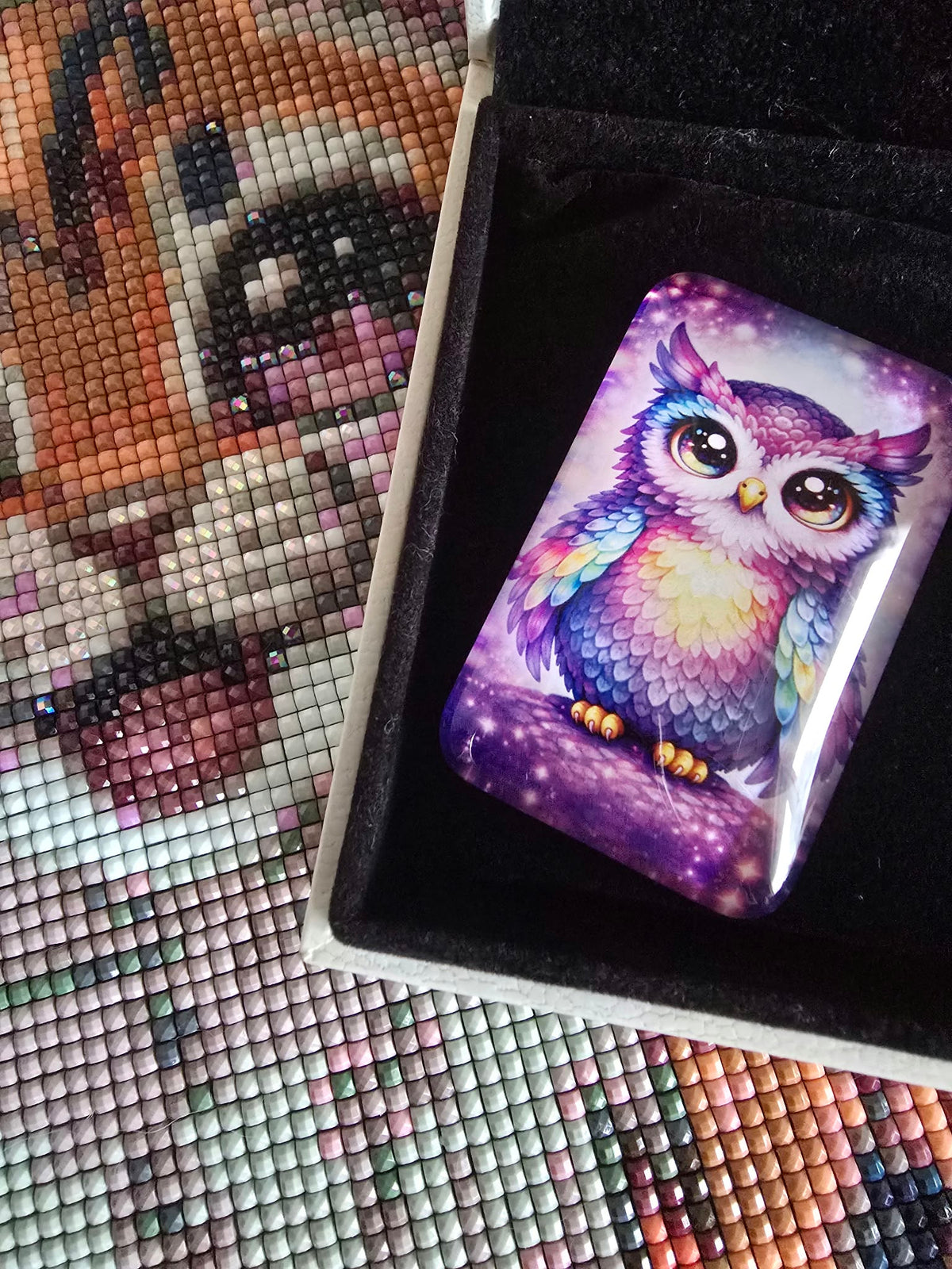 Cover Minder "Magische Eule" mit Glas & Magnet