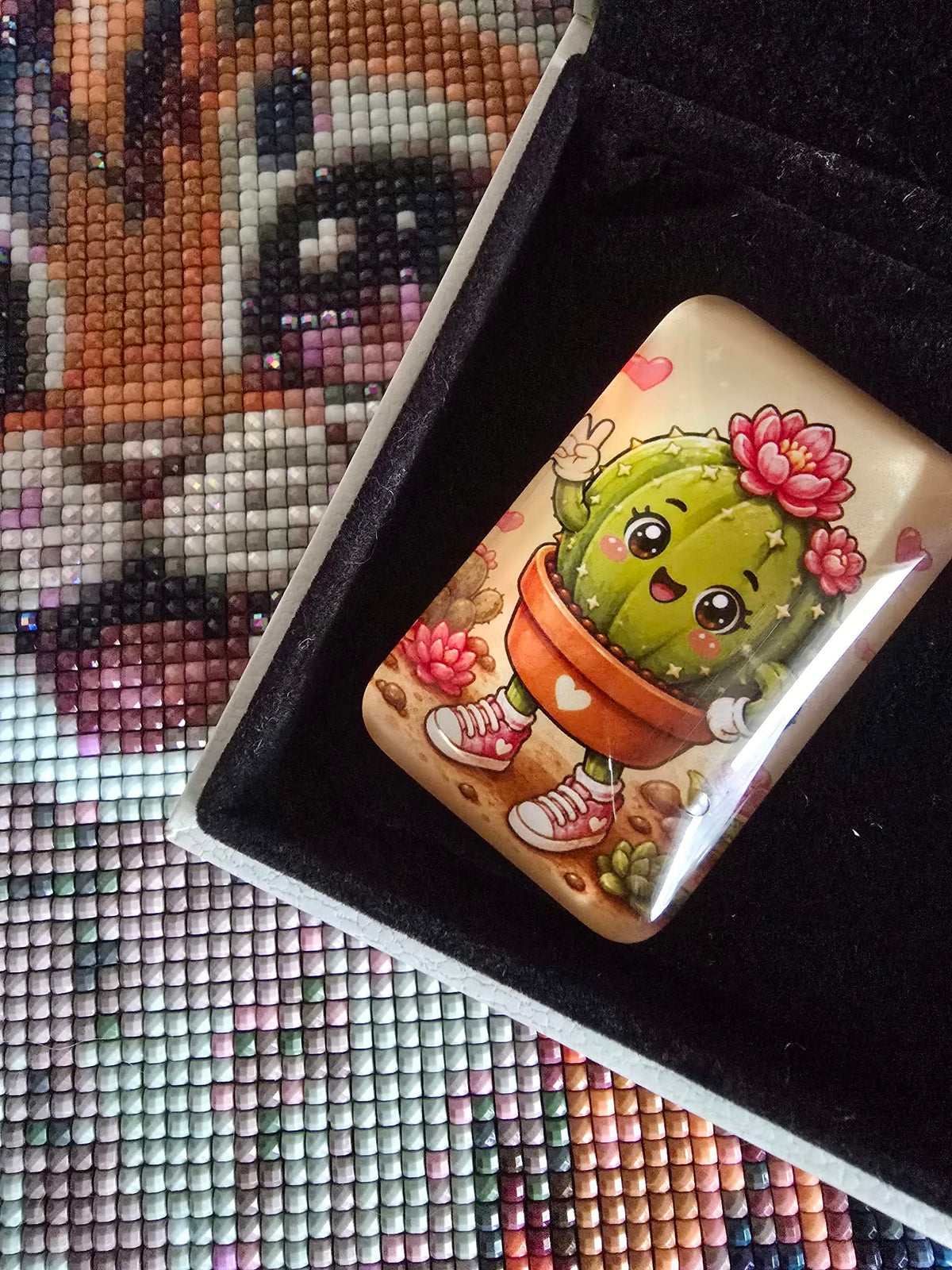 Cover Minder "Kaktusini" mit Glas & Magnet