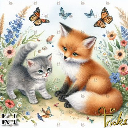 Wiesenpoesie mit Fuchs & Kätzchen - Lucky Soul Diamonds